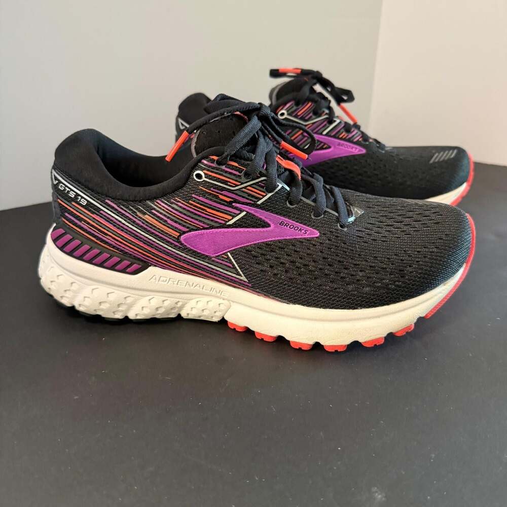 Brooks Adrenaline GTS 19 Women's Running Shoes Black Purple Size 7 - Picture 11 of 16